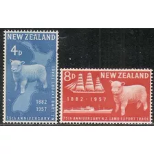 Nueva Zelanda 1957 Exportacion Ovina Serie 2v. Mint 359/60 
