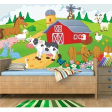 Adesivo Fazendinha Papel Parede Infantil Painel Zoo Mod01