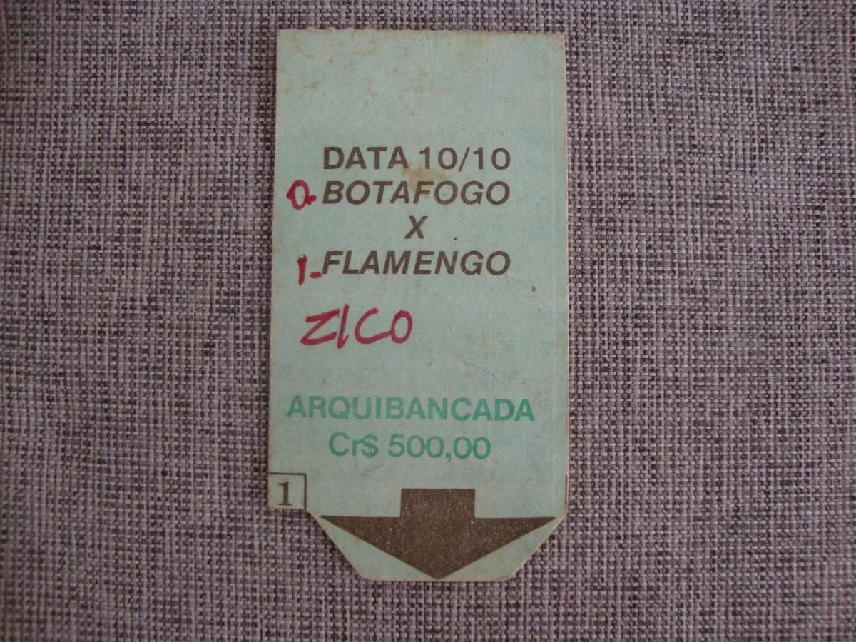 Ingresso Campeonato Carioca 1982 - Botafogo X Flamengo