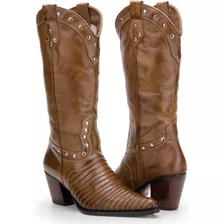 Bota Country Tatu Escamada Texana Feminina Montaria 4country