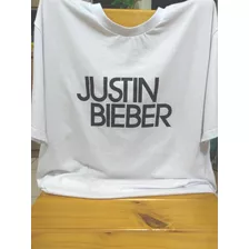 Camiseta Justin Bieber Rádio Mix Tamanho G - Não É Baby Look