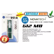 Memoria Ram Ddr2 - 512mb/533mhz - Novatech - Garantia 1 Año