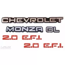 Emblemas Chevrolet Monza Gl + Laterais 2.0 Efi - 91 À 95