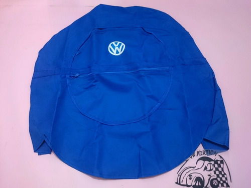 Funda Llanta 195-60 Refaccion Vocho Azul Logo Vw Foto 2