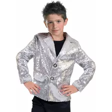 Disfraz Para Niño Chaqueta Disco Plateada Talla S (4-6)