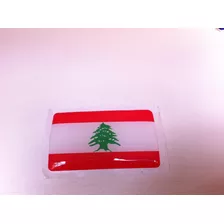 Adesivo Resinado Da Bandeira Do Líbano 5x3 Cm