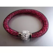 Pulsera Stardust Modelo Swarovsky Color Cherry, Cierre Iman