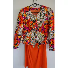 Importante Blazer Flores + Falda Naranja = Alta Costura