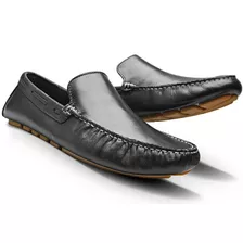 Sapato Mocassim Sapatenis Masculino Casual Couro Preto Luxo