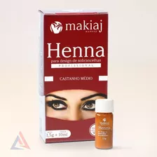 Henna P/ Design Sobrancelha C/ Dappen Makiaj Henna 1,5g + Fixador 10ml