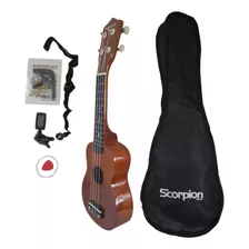 Set Completo Ukelele Soprano Scorpion Sckuk-30s Cafe