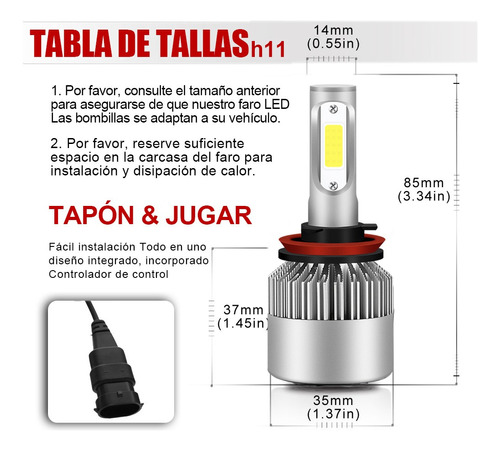 10000lm 6000k 9005 H11 Faros Led Luz Alta Y Baja Para Mazda Foto 3