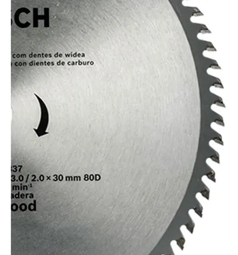 Hoja Sierra Ingletadora Bosch 254mm 80 Dientes Eco Madera
