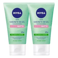 Kit Com 2 Sabonetes Facial Gel Nivea Controle Do Brilho 150g