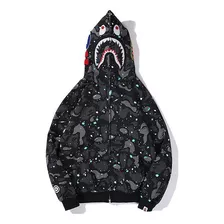 2023 Sudaderas Bape Sudadera Bape Shark Negro Rosa Azul