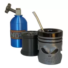 Set Matero Piston Rueda 3d: Azucarera Yerbera Mate Bombilla