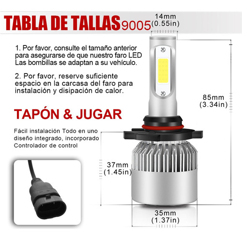 9005 9006 Kit De Focos Led Para Gmc Luz Alta Y Baja 8000lm Foto 2