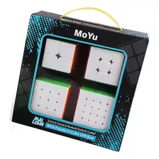 Kit Com 4 Cubos Mágico Moyu 2x2x2 + 3x3x3 + 4x4x4 + 5x5x5