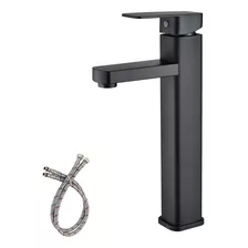 Torneira Banheiro Lavabo Luxo Monocomando Alta Metal Preta Cor Preto