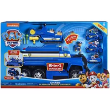 Carro Paw Patrol,chase 5 En 1 Cruiser Con Luces Y Sonido Color Azul Personaje Chases