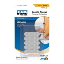 Gancho Adhesivo Chico Cristal Blister X20 Unidades Tek Bond