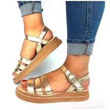 Sam123 Sandalias Vip Eco Cuero Talles Grandes Alix Oro