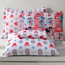 Porta Travesseiro Infantil Disney Matelado Mickey Minnie