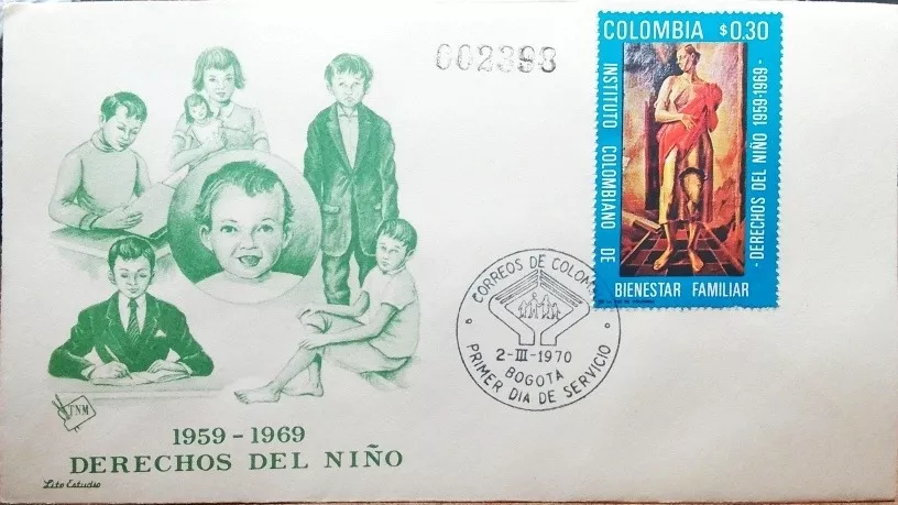 Sobre Primer Dia Emision 10 Años Derechos Del Niño 1970