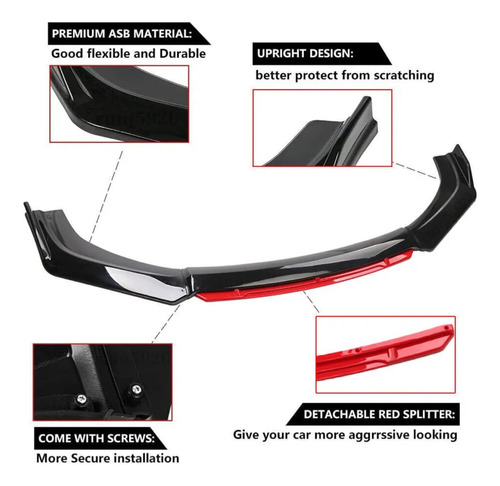 Lip Spoiler Delantero Universal Mustang Camaro Jetta Audi  Foto 5