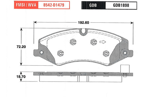 Balata Trw Del. Land Rover Range Rover 2014-2015 3.0l 1 Jgo Foto 2