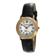 Reloj Casual De Metal Y Cuero De Cuarzo, Timetech 14k Chapa