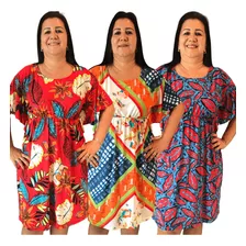 Kit 3 Vestido Plus Size Feminino Confortável Barato