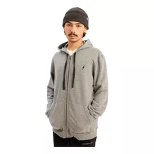 Campera C/cap Lightning Bolt Lifestyle Hombre Light Gris Cli