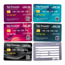 Vale Presente Personalizado,dados Variáveis,cartão Pvc 600un