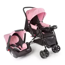 Conjunto Travel System Reverse Duo Rosa Rajado Cosco Kids