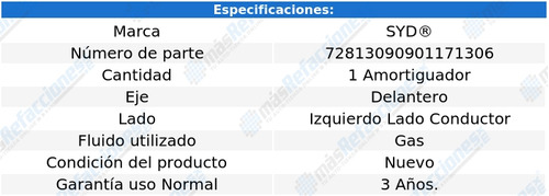 Amortiguador Gas Delantero Izquierdo G6 De 2006 A 2010 Syd Foto 2