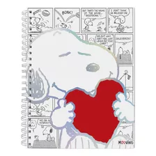 Cuaderno Mooving A4 Tapa Dura Espiralado X 96 Hojas Snoopy Color Snoopy Corazón