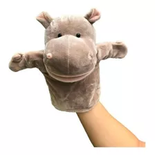 Hipopótamo Fantoche Pelúcia De Mão Infantil Animais 25cm