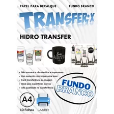 Papel Hidro Transfer Fundo Branco 10 Folhas A4 Transferix