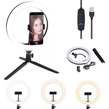 Ring Light Led 26cm Vinik Com Tripe 20cm, Suporte De Celular