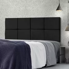 Cabeceira Estofada Cama Casal Box 1,40 Bella - Preto Suede