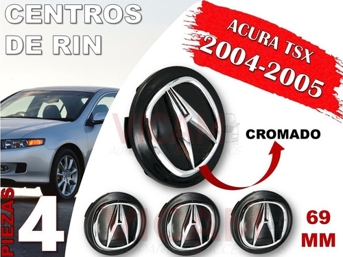 Kit De Centros De Rin Acura Tsx 2004-2005 69 Mm (negro) Foto 2
