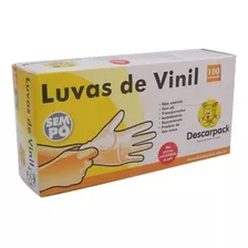 Luva Descartável Grande Vinil S/pó Descarpack 100 Unids