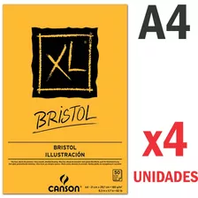 4 Block Canson Xl Bristol A4 Ilustracion 180gr Grafito Tinta