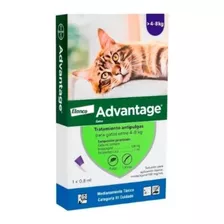 Advantage Gato 4 A 8 Kg Pipeta Antipulgas Larvas Pulga 0,8ml