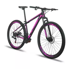 Bicicleta Aro 29 Alfameq Atx 24v Freio A Disco Hidráulico Cor Preto/rosa Tamanho Do Quadro 19