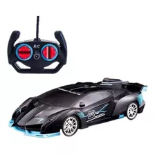 Fun Game Carrinho De Controle Remoto Corrida Veloz Com Luz No Farol Cor Preto/azul