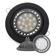 Spot Embutir Circular Pvc 16cm + Zocalo Gu10 + Led Ar111 11w