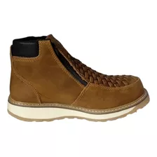 Zapatos Botas De Petatillo Con Doble Cierre Color Cafe Nuez