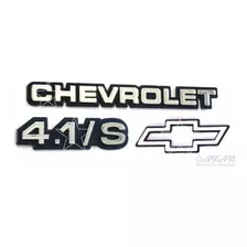Emblemas Chevrolet 4.1/s + Gravata Cromado - Caravan 88 À 90